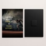 hard work quote metal poster front and back preview