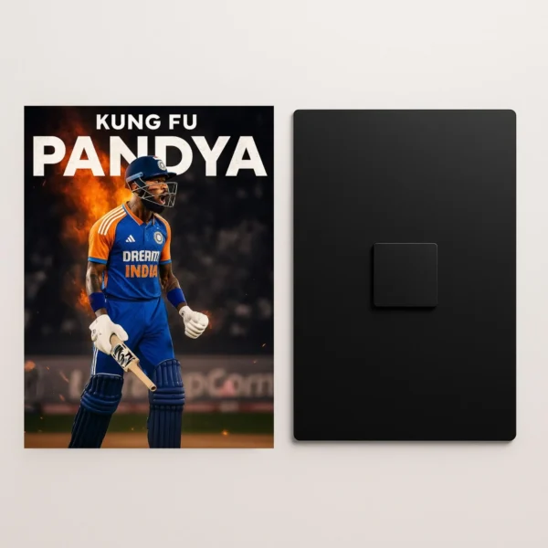 hardik pandya metal poster front and back preview