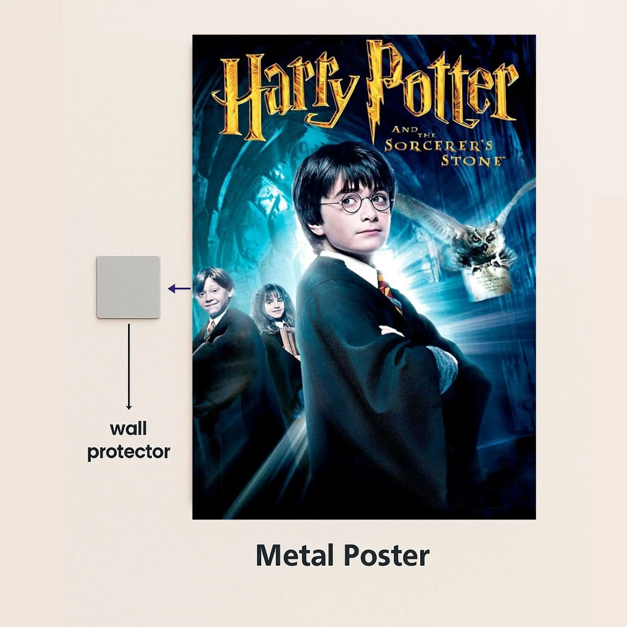 harry potter movie metal poster with wall protector