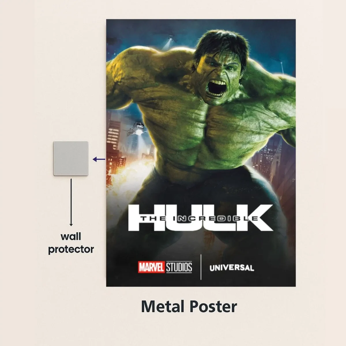 hulk movie metal poster with wall protector