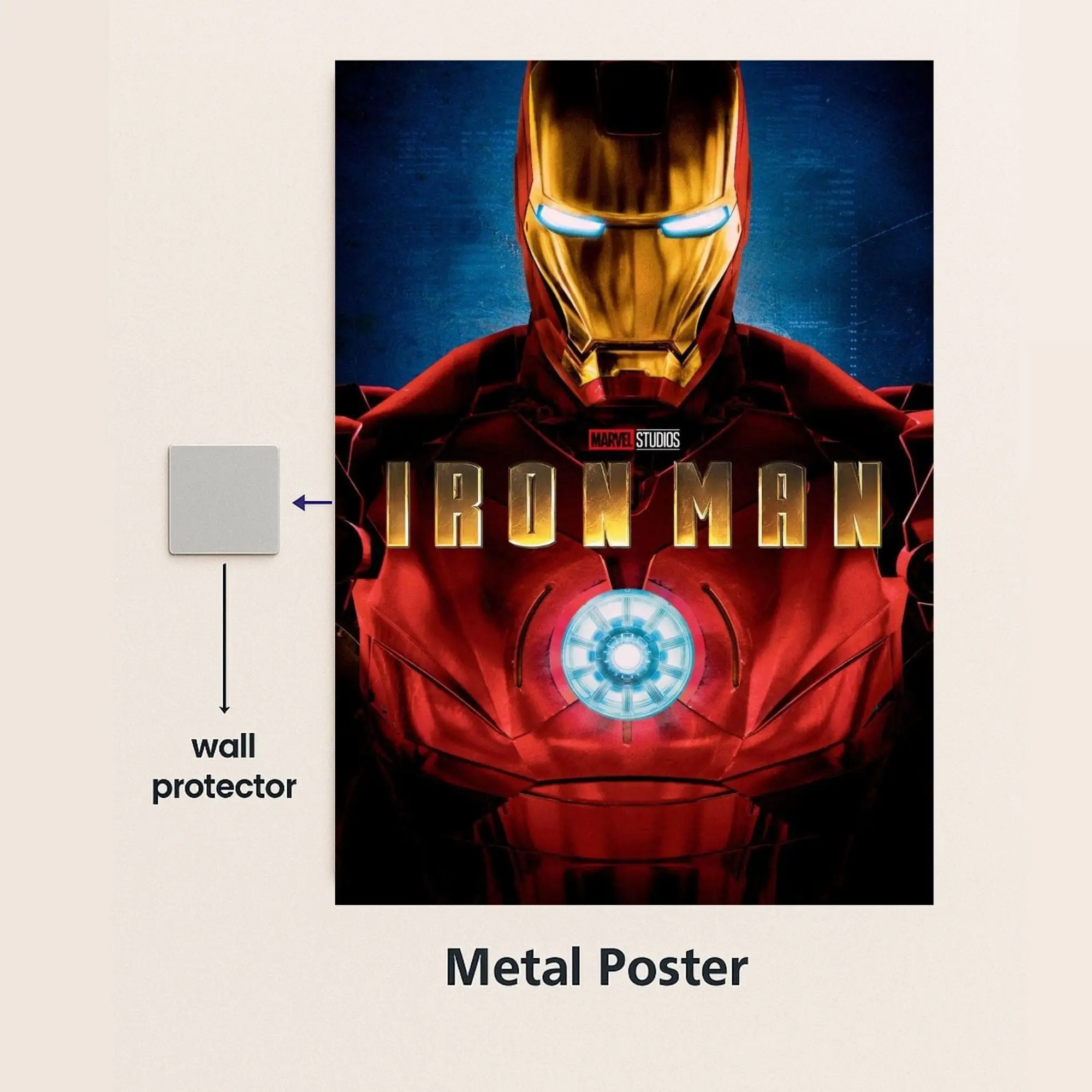 iron man movie metal poster with wall protector
