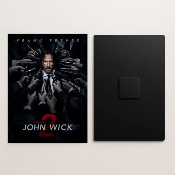john wick movie metal poster front and back preview