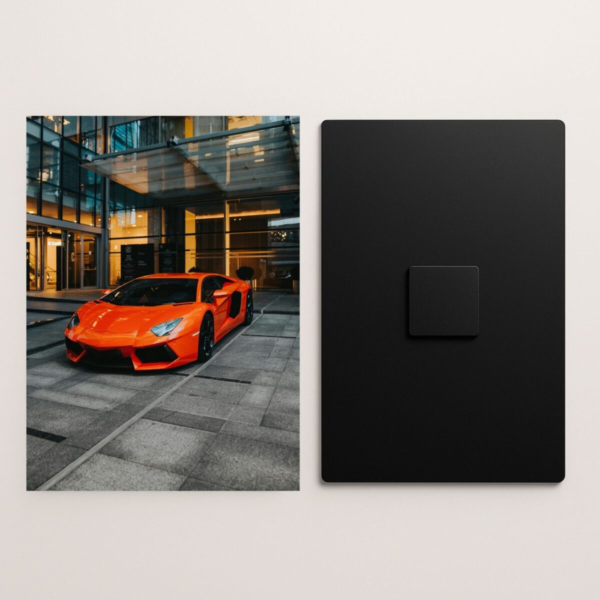 lamborghini aventador supercar metal poster front and back preview