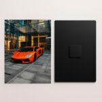 lamborghini aventador supercar metal poster front and back preview