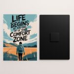 life begins quote metal poster front and back preview