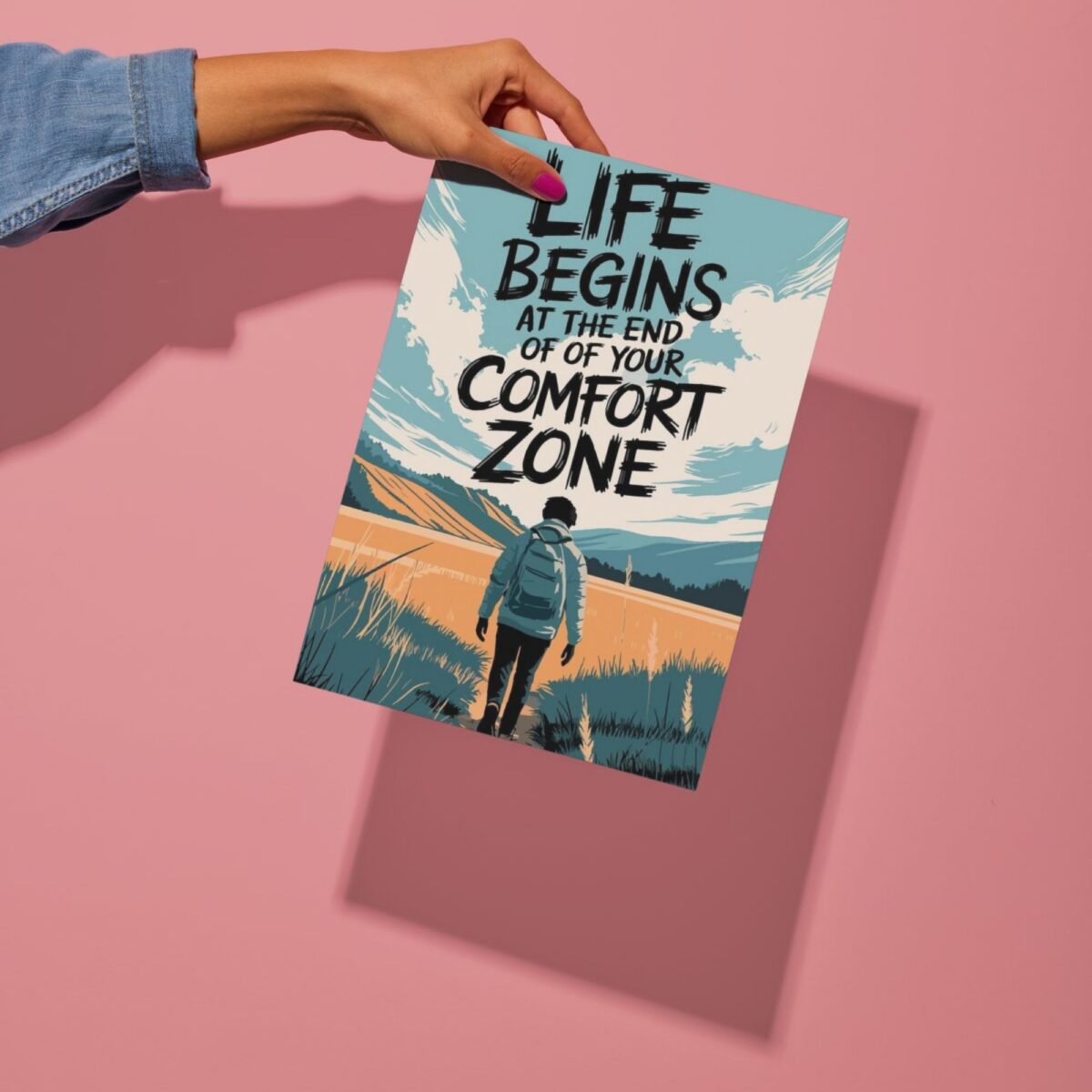 life begins quote metal poster preview