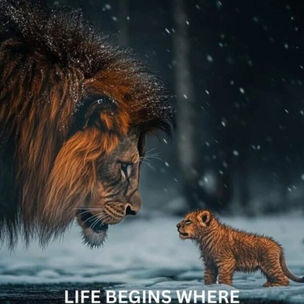 lion quote metal poster