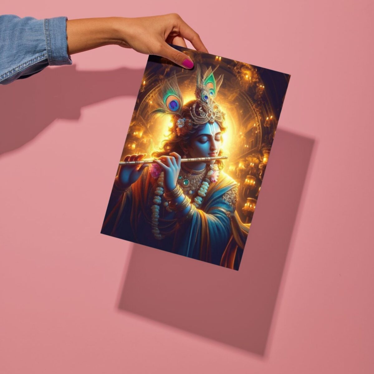 lord krishna metal poster preview