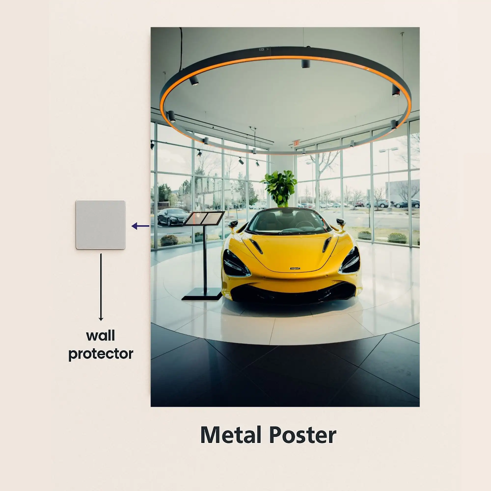 mclaren 720s supercar metal poster with wall protector