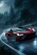 mclaren 765lt supercar metal poster