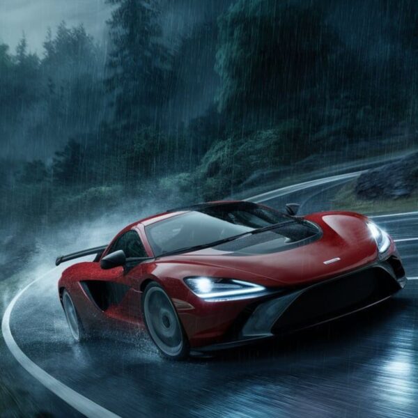 mclaren 765lt supercar metal poster