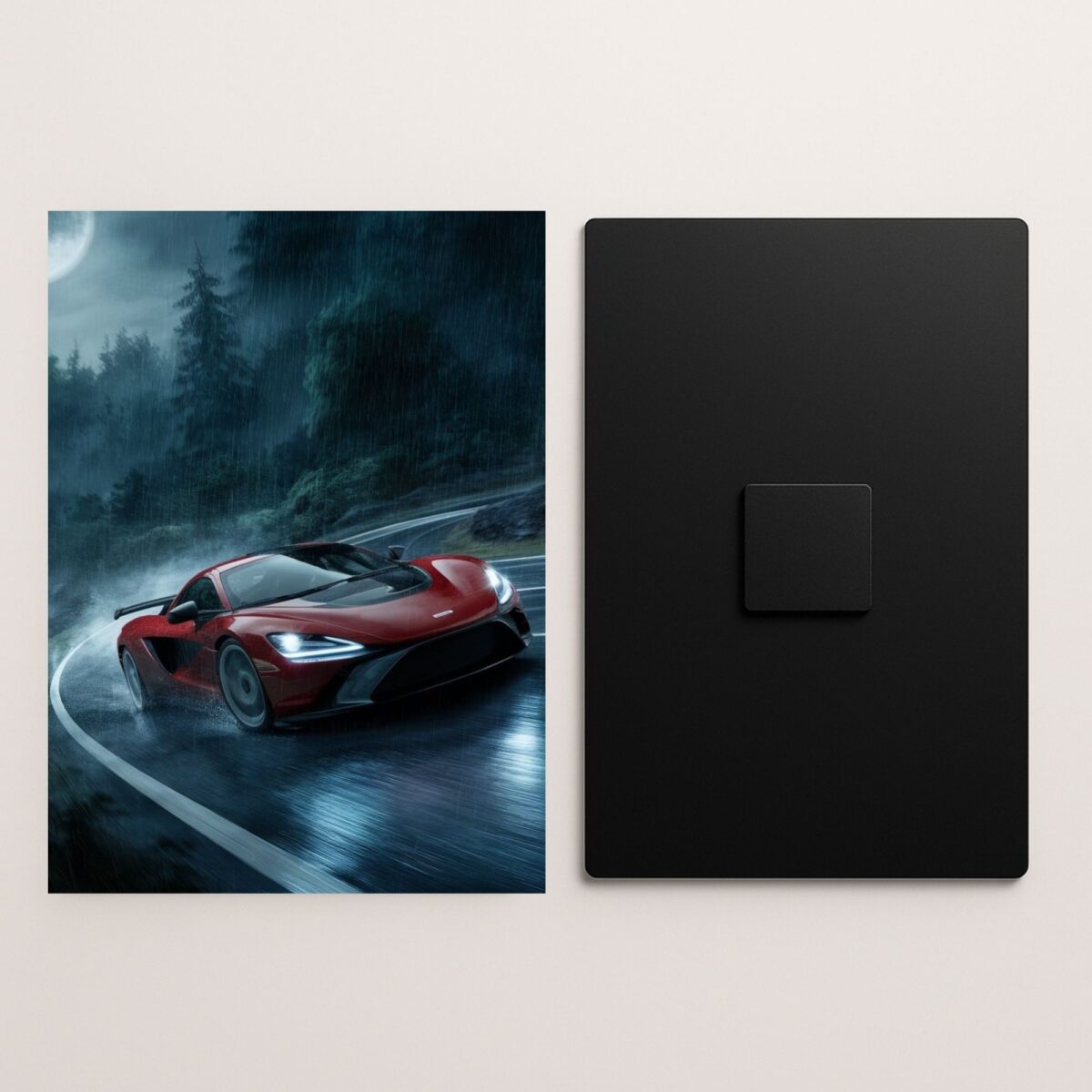 mclaren 765lt supercar metal poster front and back preview