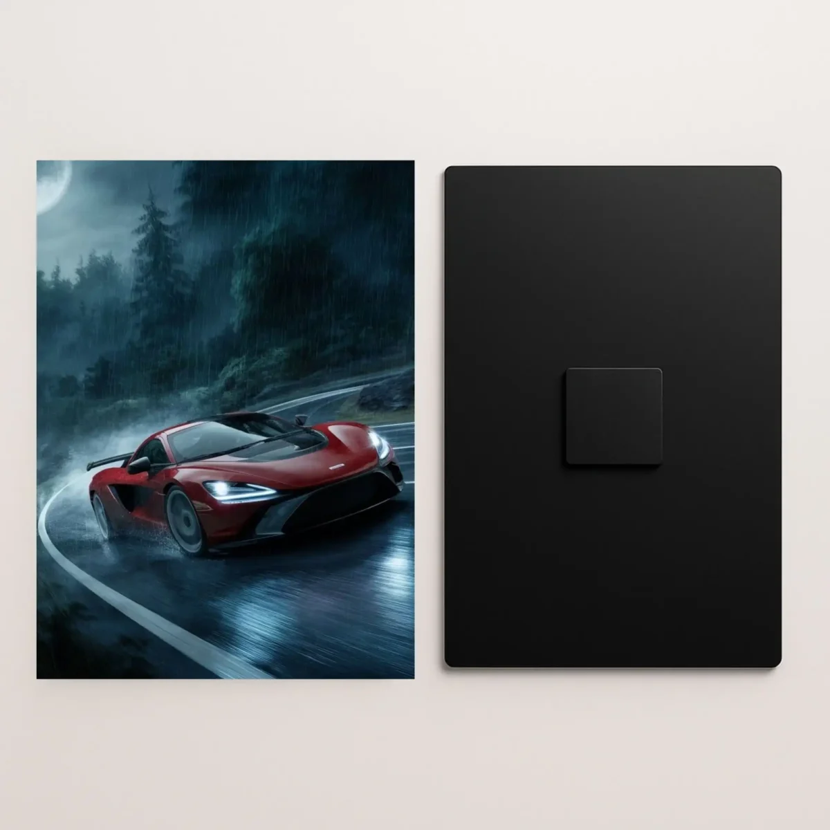 mclaren 765lt supercar metal poster front and back preview