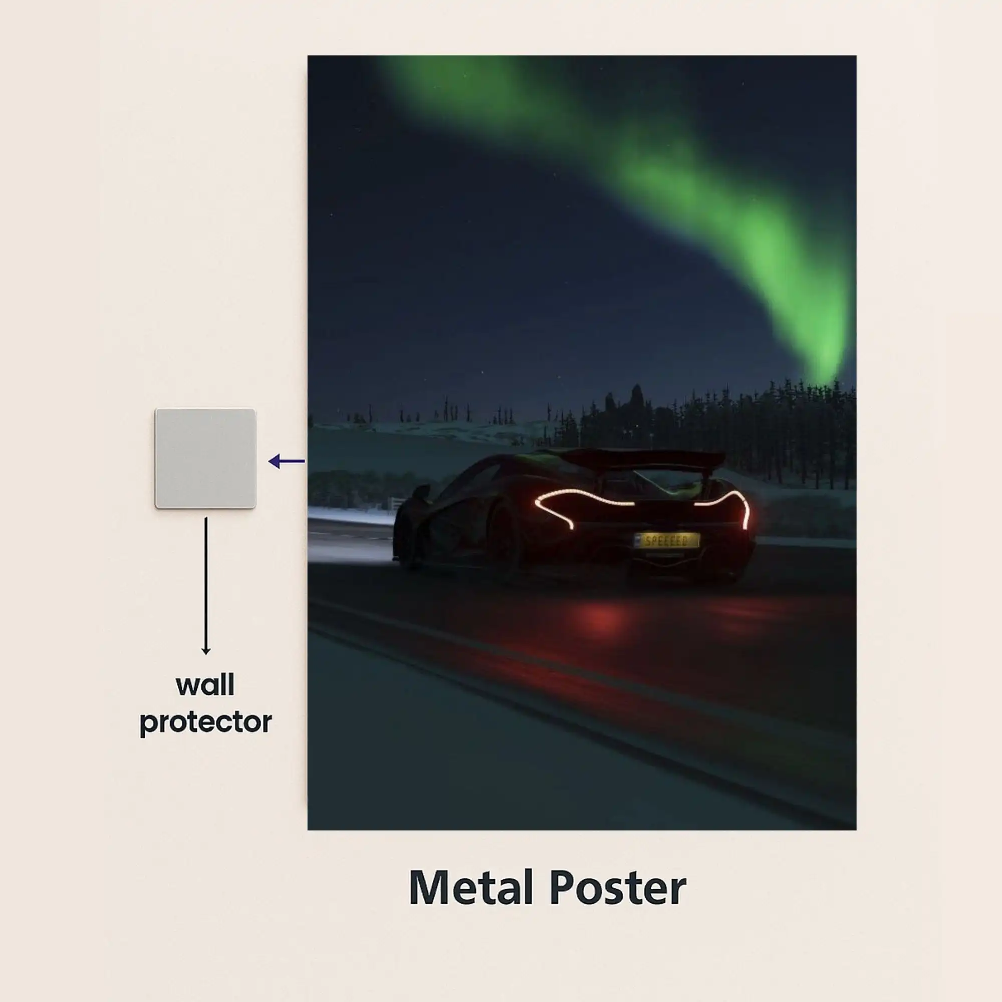 mclaren p1 car metal poster with wall protector