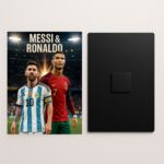 messi and ronaldo metal poster front and back preview