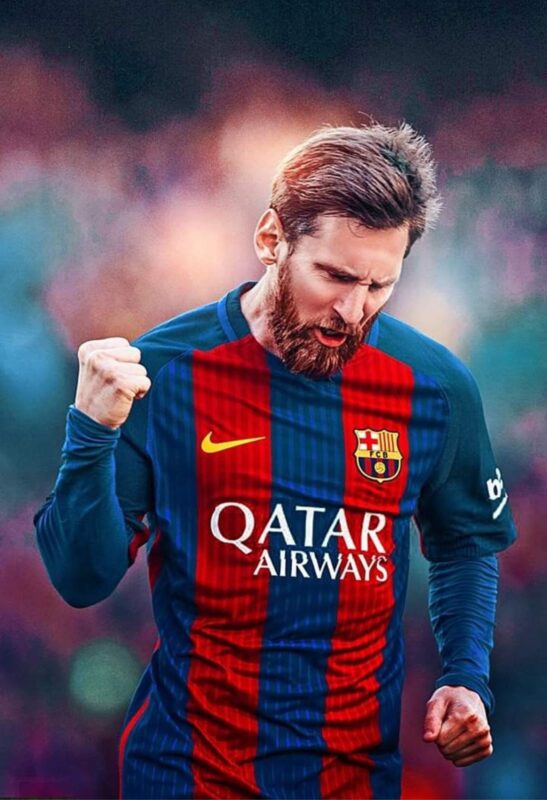 messi barcelona football metal poster