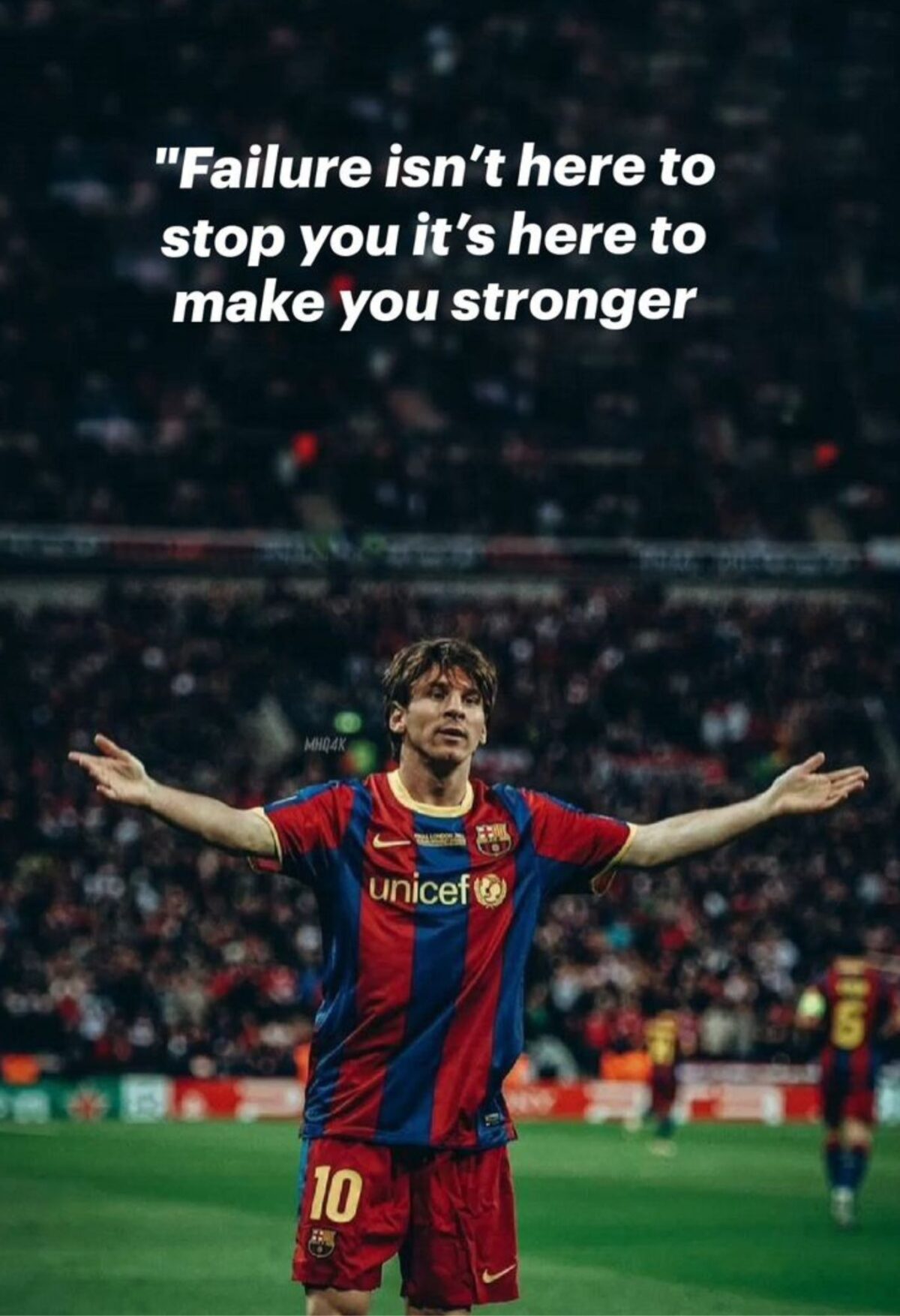 messi quote metal poster