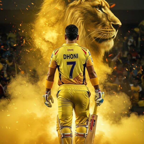 ms dhoni csk metal poster