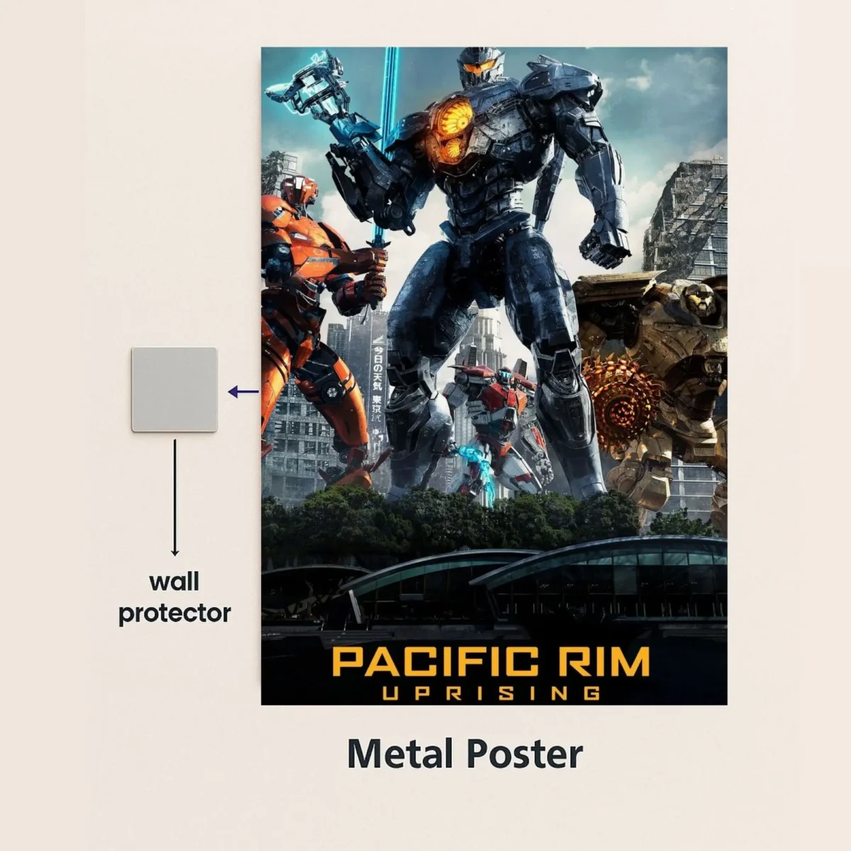 pacific rim movie metal poster with wall protector