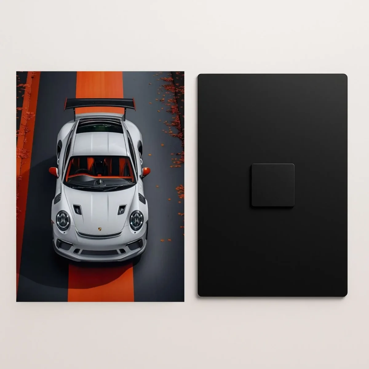porsche 911 gt3 supercar metal poster front and back preview