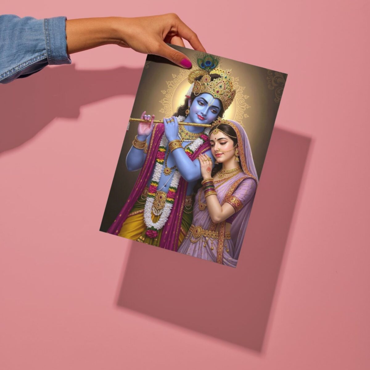radha krishna metal poster preview
