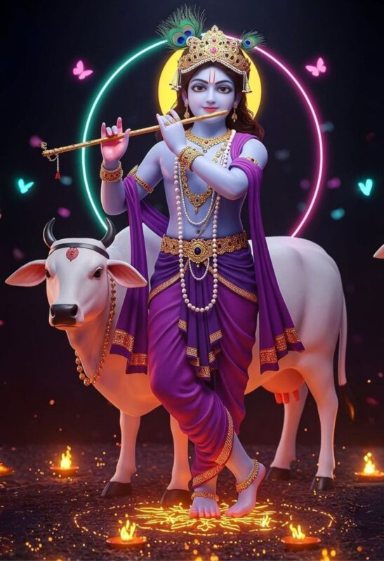 shri krishna murari metal poster