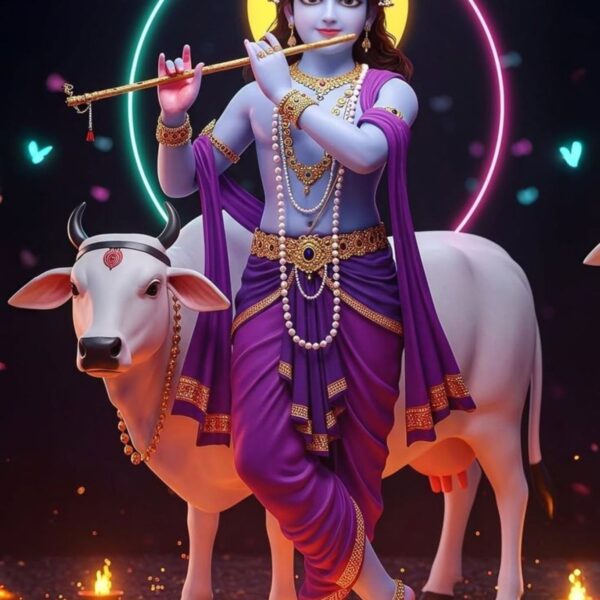shri krishna murari metal poster