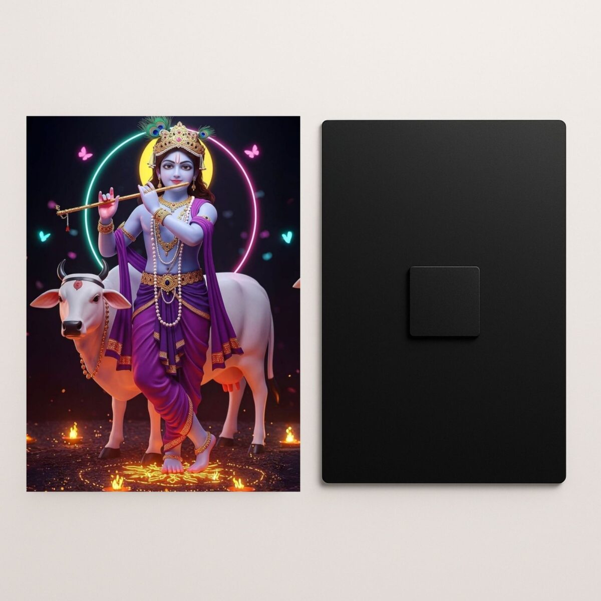 shri krishna murari metal poster front and back preview