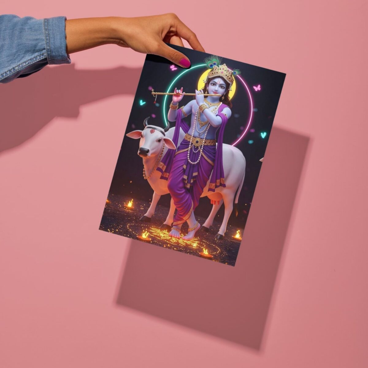 shri krishna murari metal poster preview