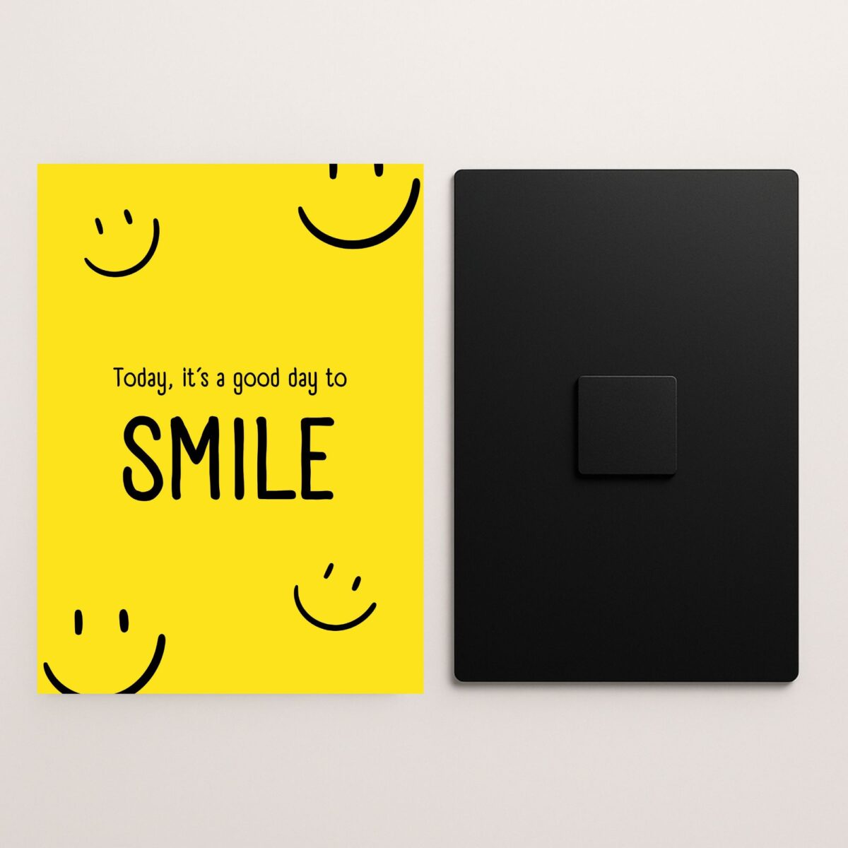 smile quote metal poster front and back preview