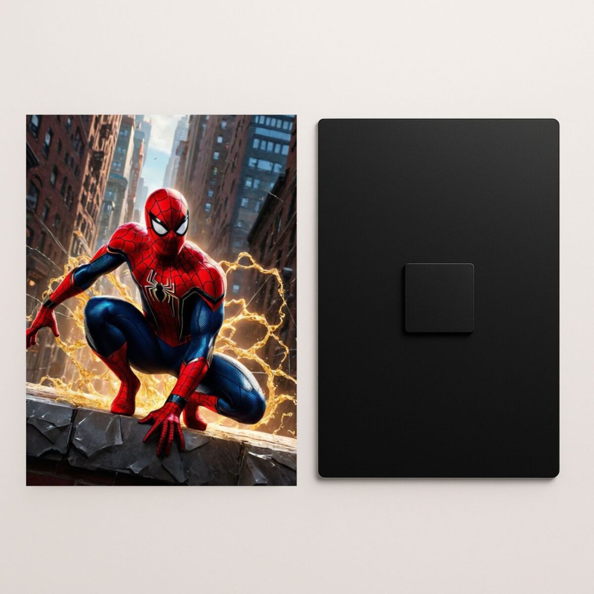 spiderman metal poster front and back preview