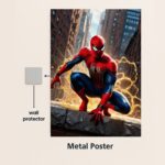 spiderman metal poster with wall protector