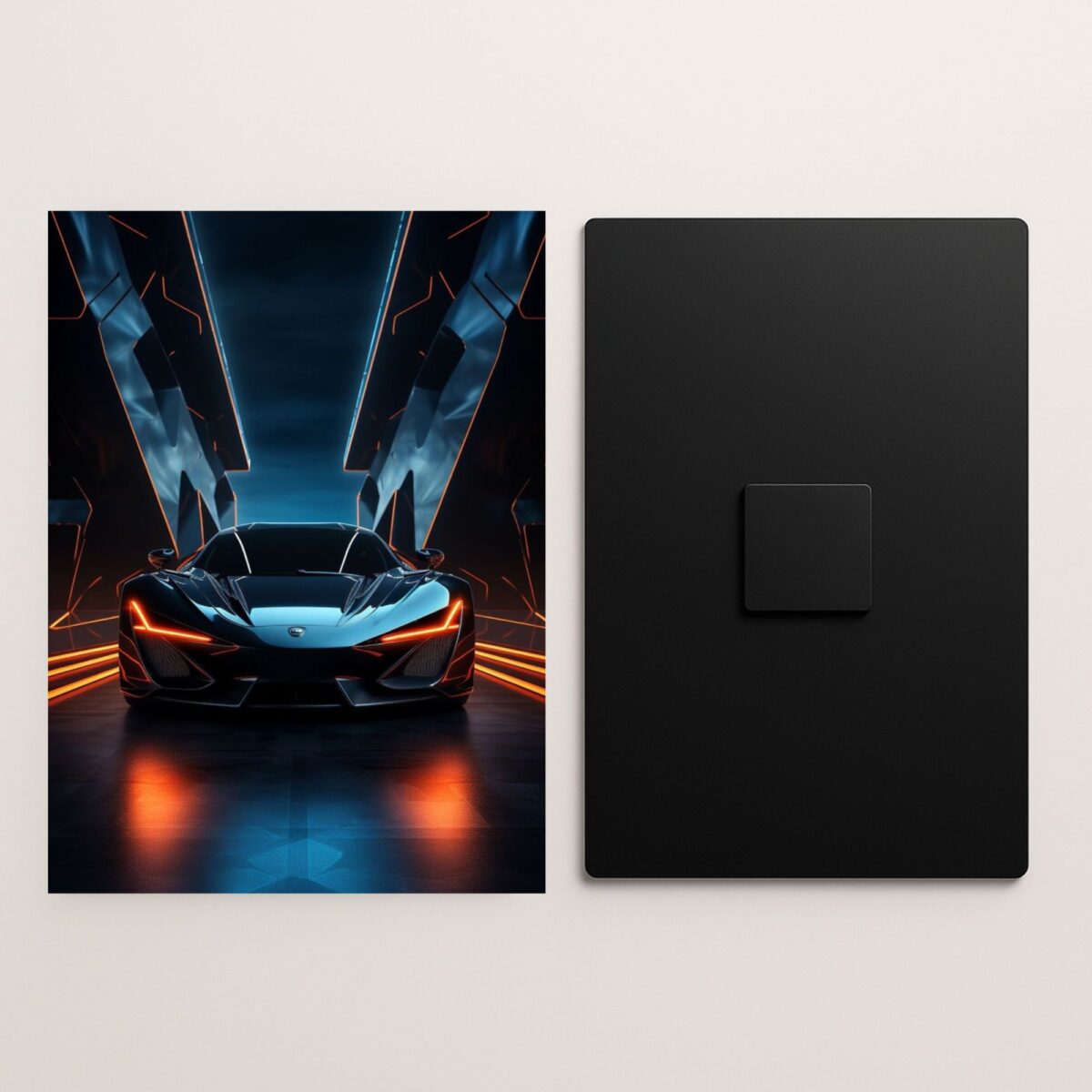sports car metal poster front and back preview