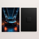 sports car metal poster front and back preview