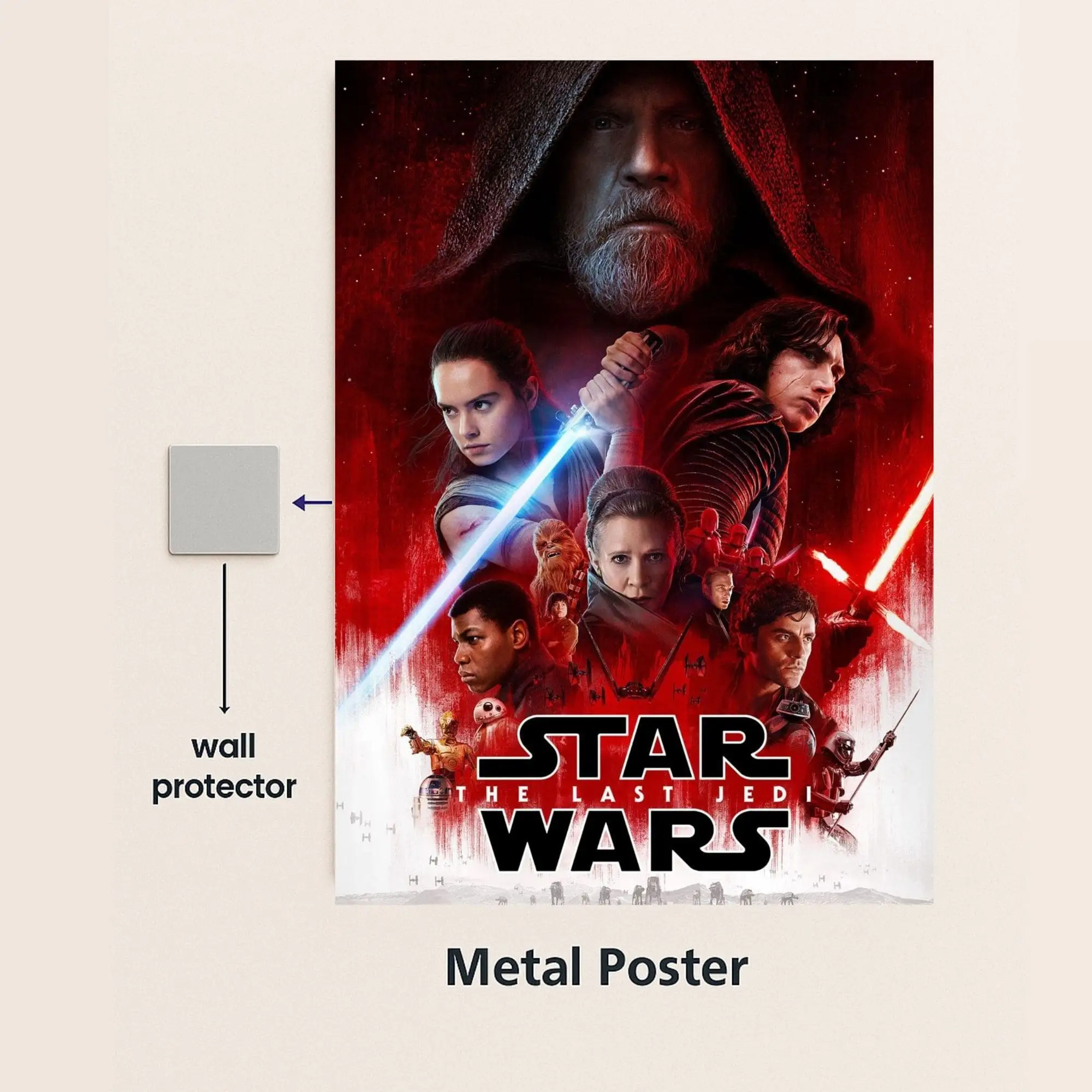 star wars movie metal poster with wall protector