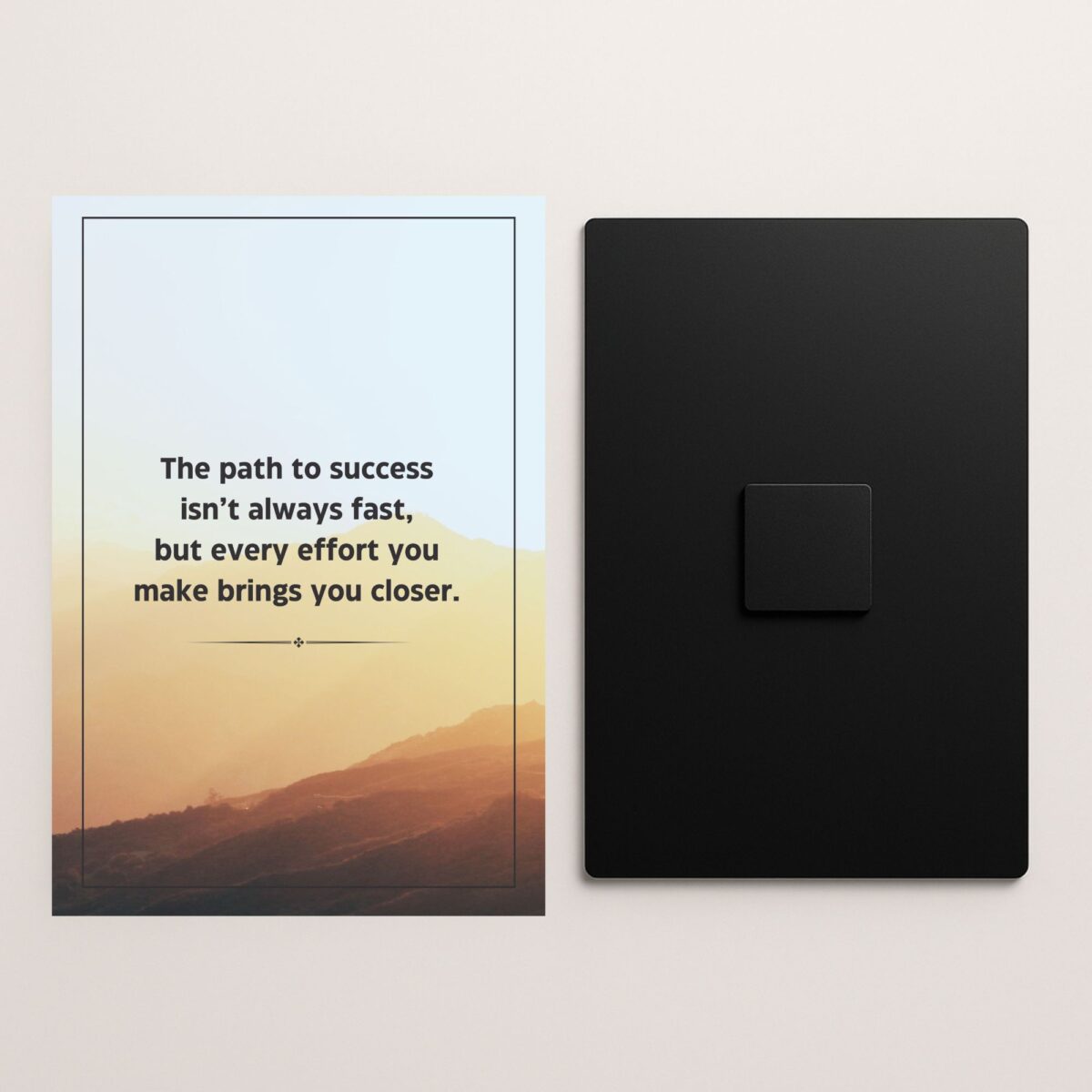 success quote metal poster front and back preview