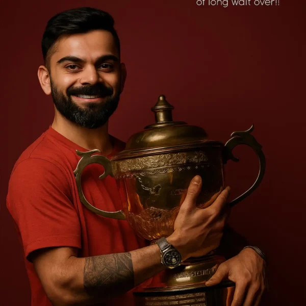 Virat Kohli RCB IPL Trophy Metal Poster - Image 2
