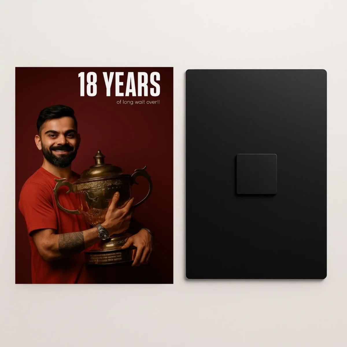 virat kohli rcb ipl trophy metal poster front and back preview