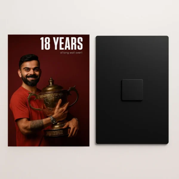 virat kohli rcb ipl trophy metal poster front and back preview