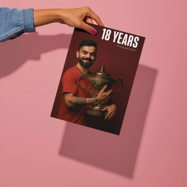 virat kohli rcb ipl trophy metal poster preview