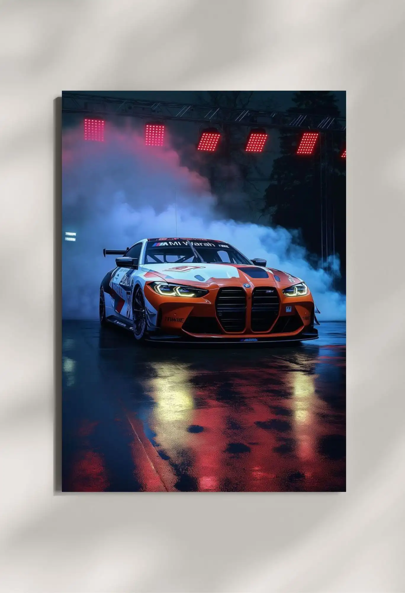 wall mounted bmw car metal poster