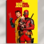 wall mounted deadpool and wolverine movie metal poster