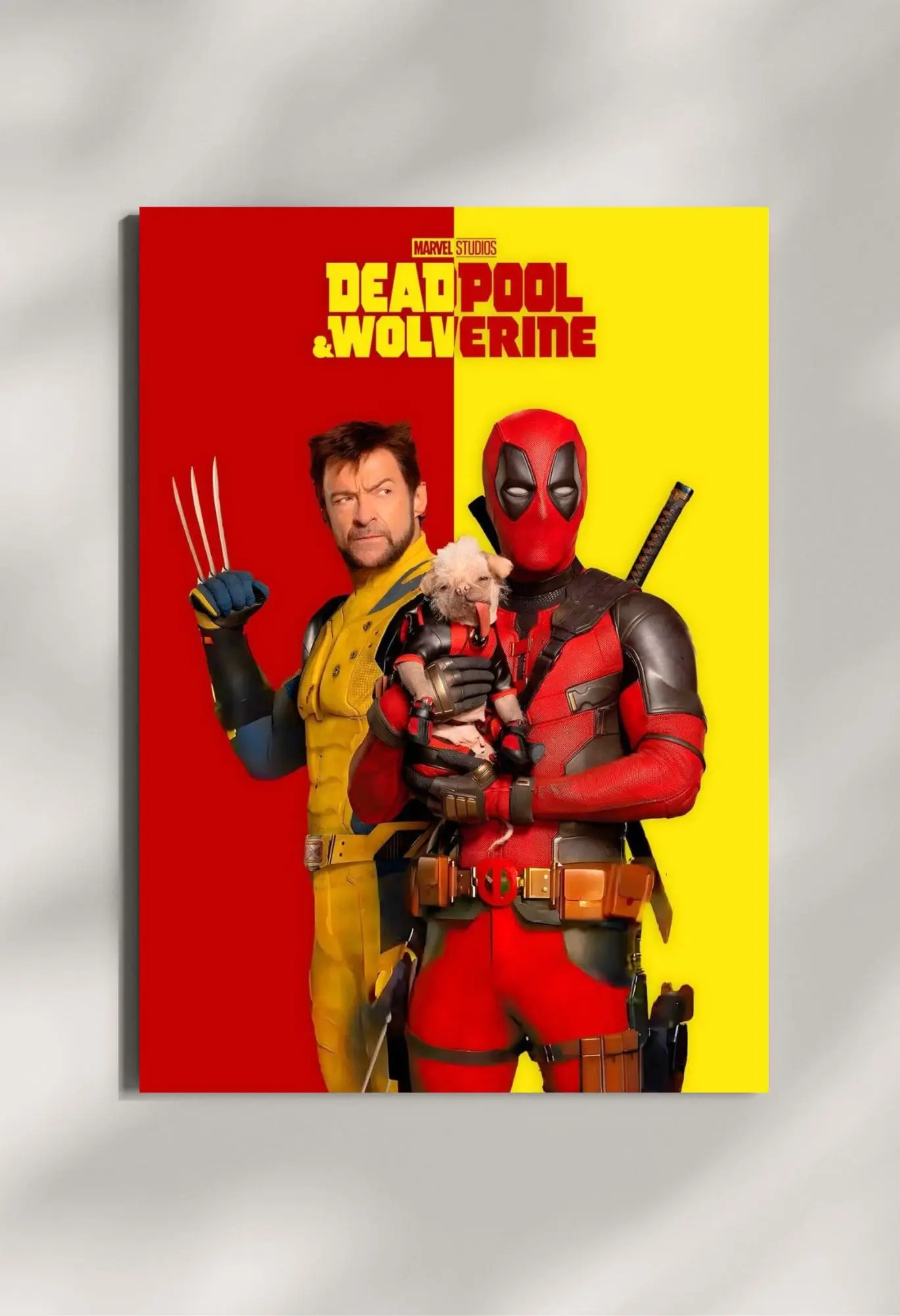 wall mounted deadpool and wolverine movie metal poster