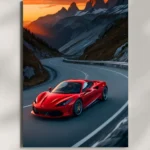 wall mounted ferrari f8 sports car metal poster