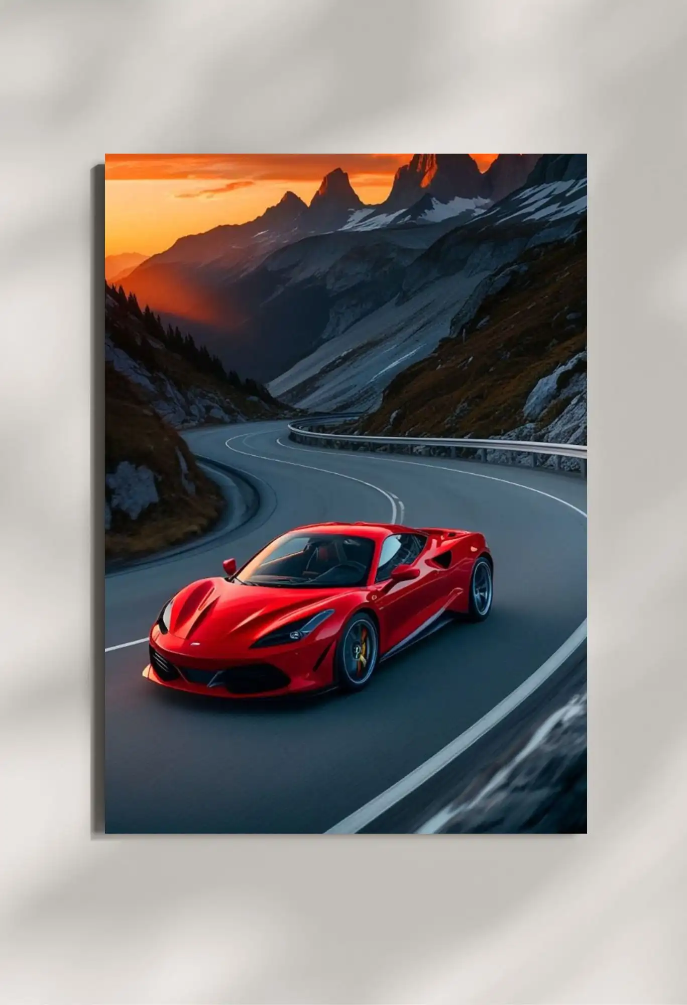 wall mounted ferrari f8 sports car metal poster