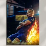 wall mounted kylian mbappe metal poster
