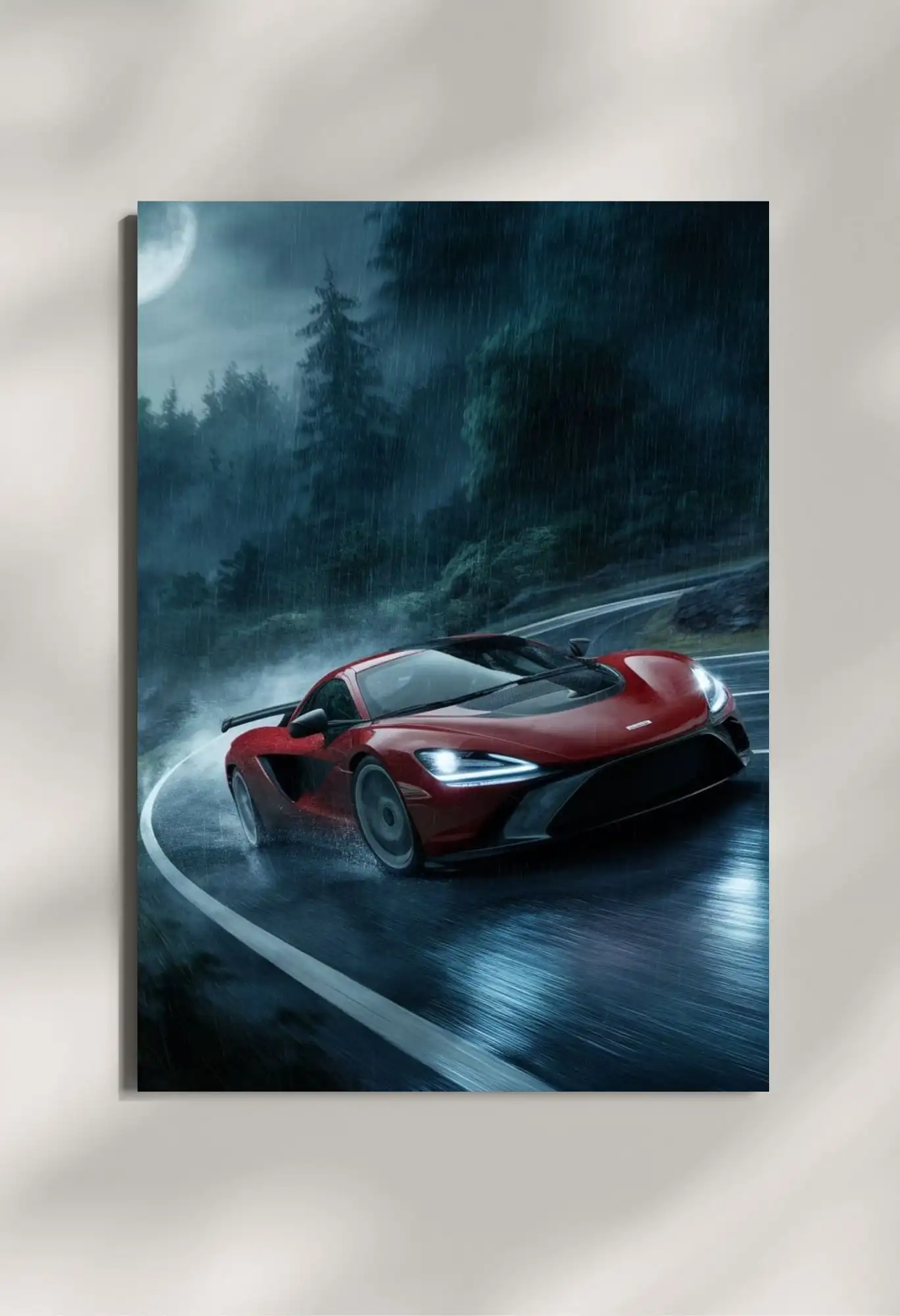 wall mounted mclaren 765lt supercar metal poster