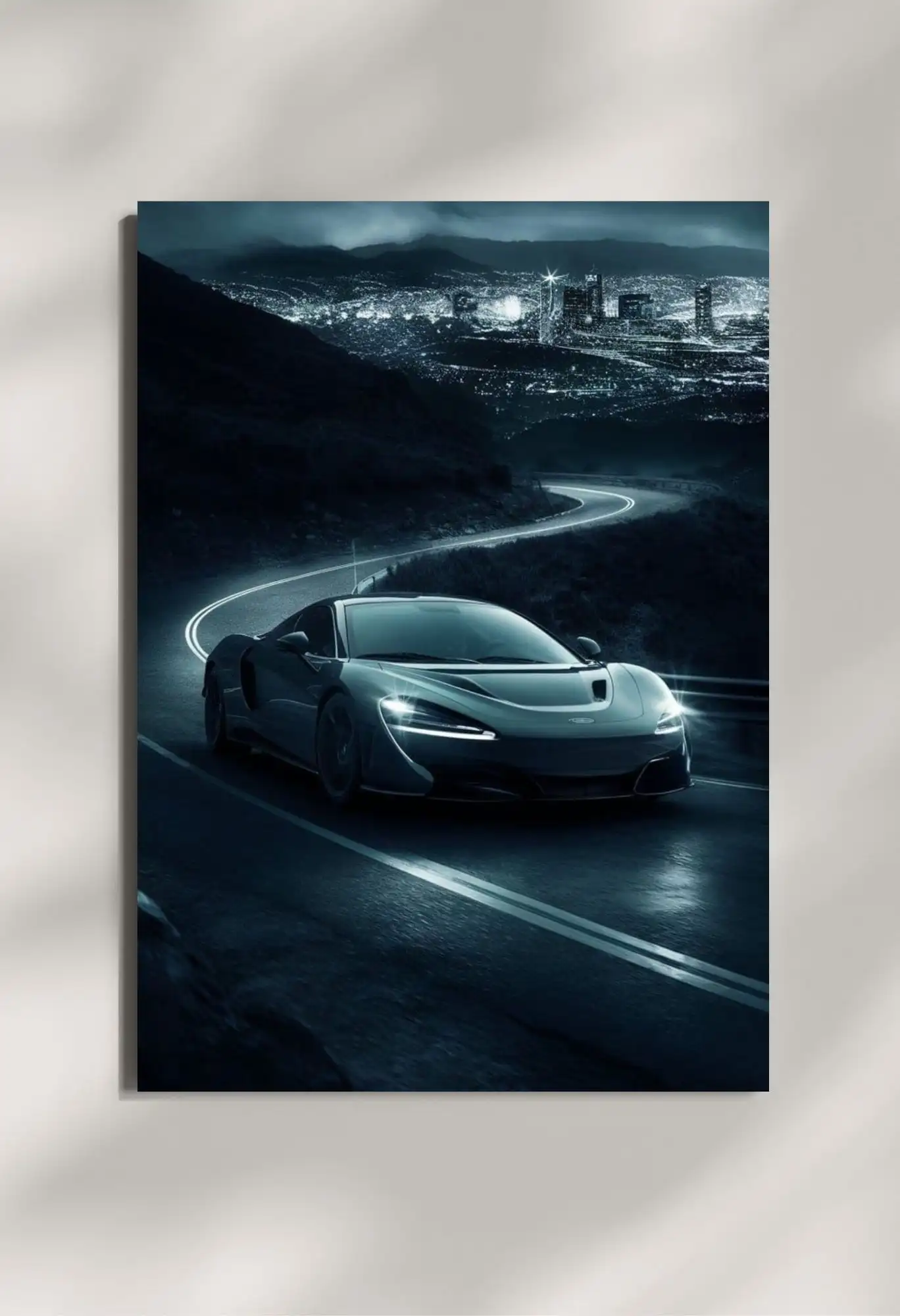 wall mounted mclaren artura supercar metal poster