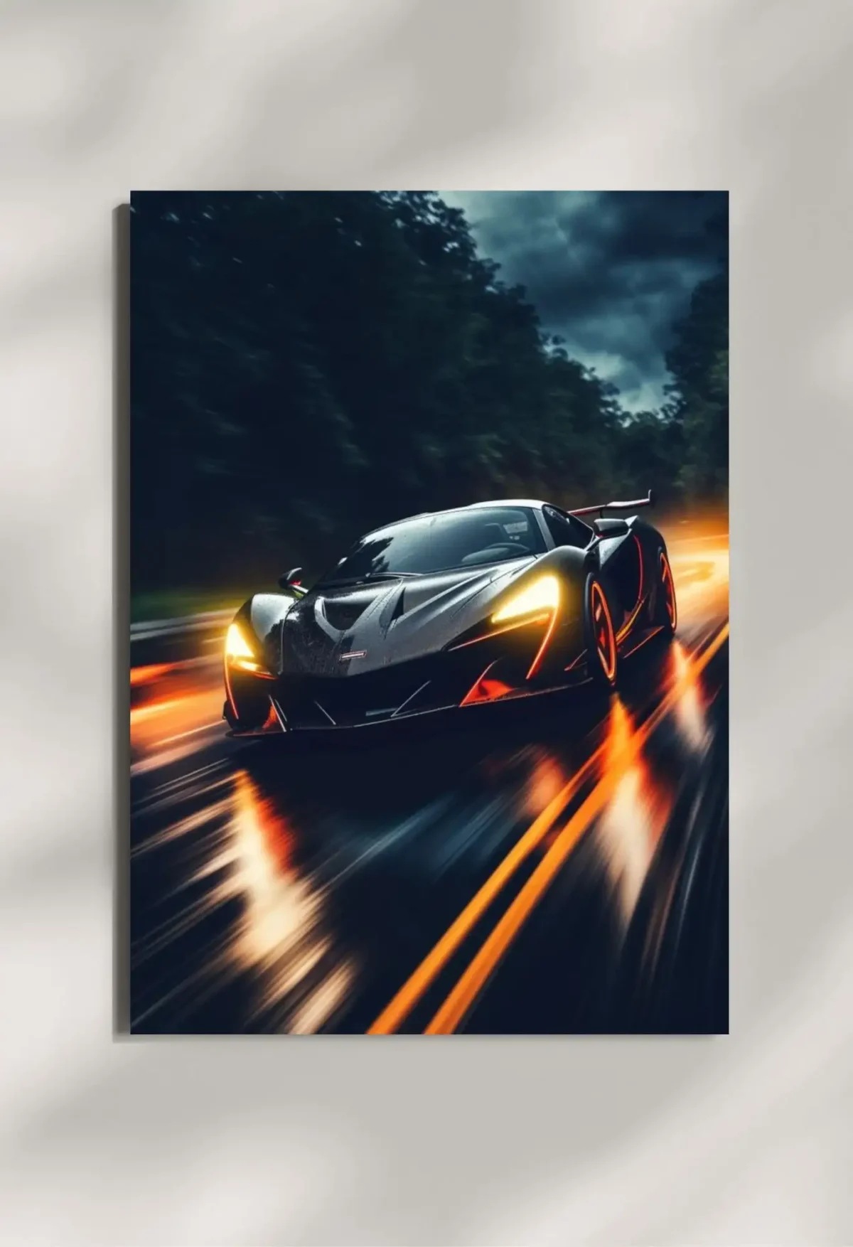wall mounted mclaren p1 sports car metal poster