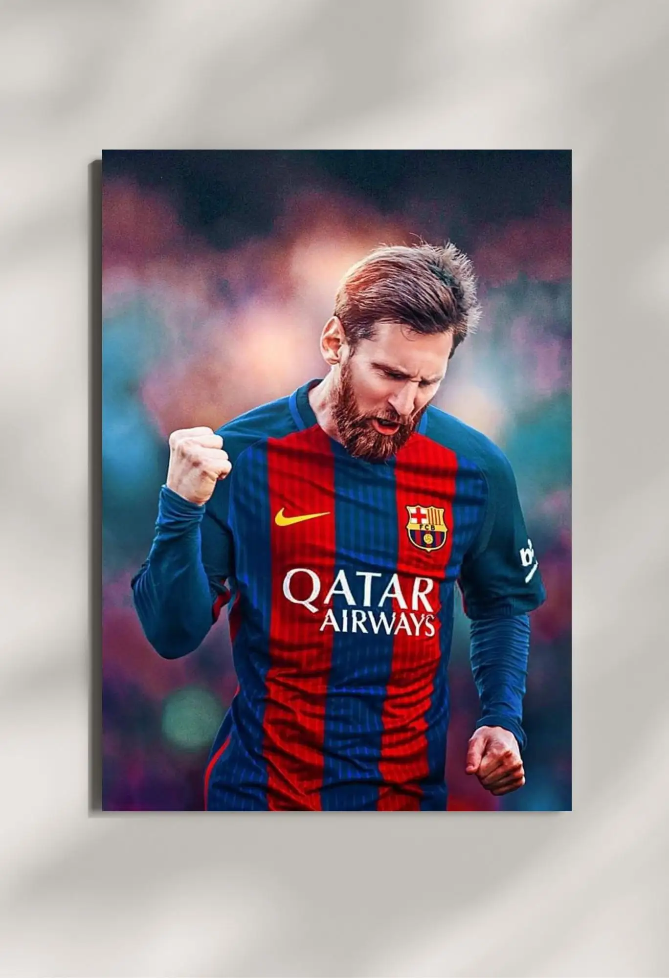 wall mounted messi barcelona football metal poster